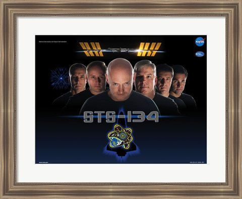 Framed NASA STS-134 Official Mission Poster Print
