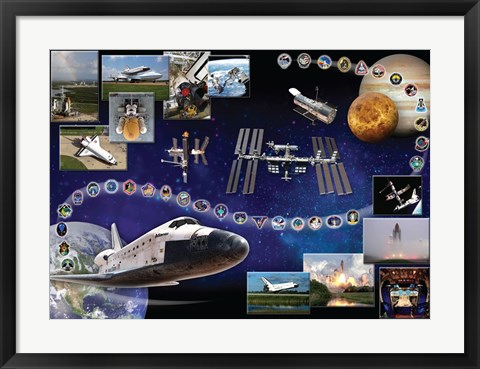 Framed Space Shuttle Atlantis Tribute Poster Print