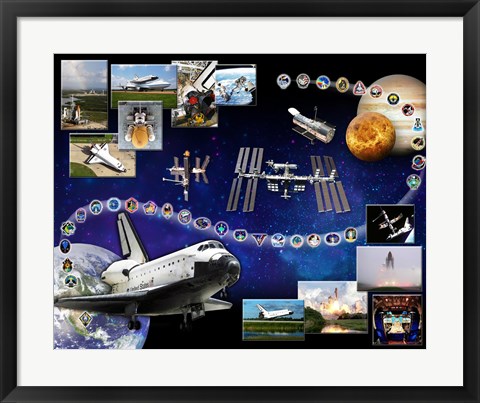 Framed Space Shuttle Atlantis Tribute 1 Print