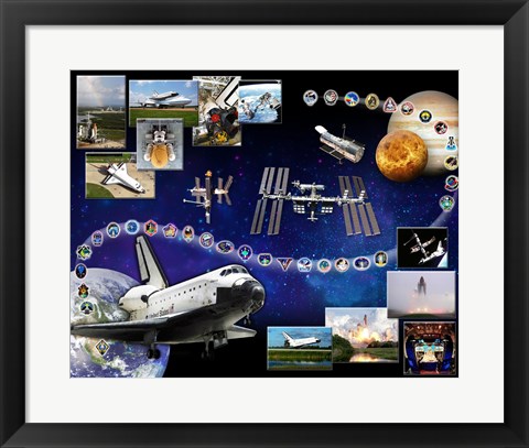 Framed Space Shuttle Atlantis Tribute 1 Print