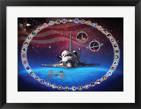 Framed Space Shuttle Discovery Tribute Print