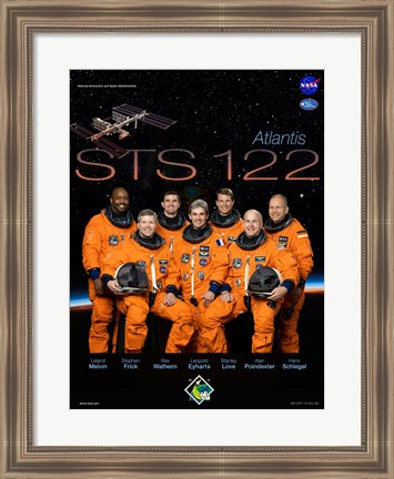Framed STS 122 Mission Poster Print