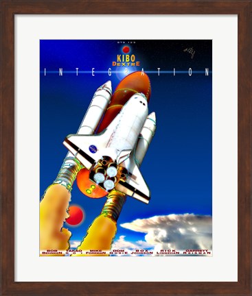 Framed STS 123 Mission Poster Print