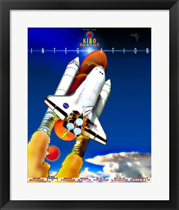 Framed STS 123 Mission Poster Print