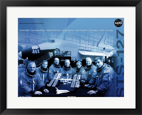 Framed STS 127 Mission Poster Print