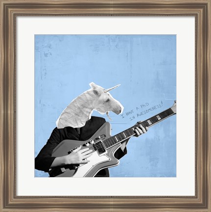 Framed Awesome Unicorn Print