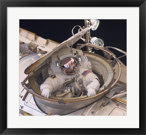 Framed Astronaut Drew Feustel Re-enters the Space Station Print