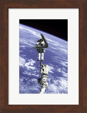 Framed Astronaut Repairing Module Print