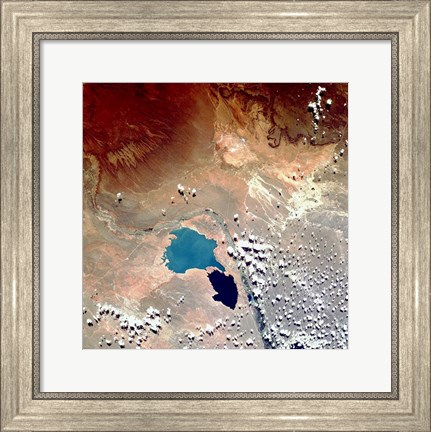 Framed Cerros Colorados Argentina from Space Taken by Atlantis Print