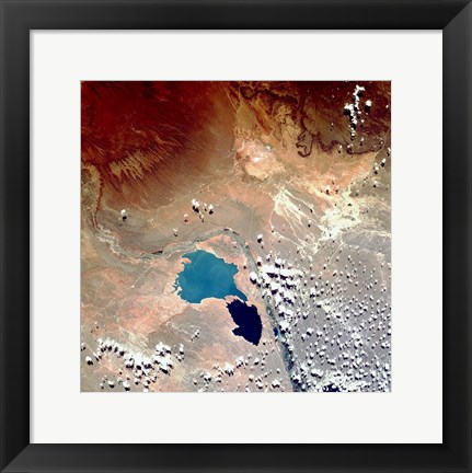 Framed Cerros Colorados Argentina from Space Taken by Atlantis Print