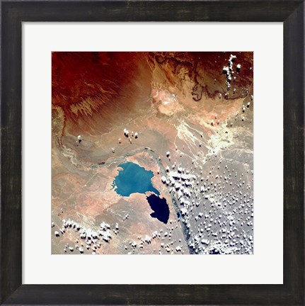 Framed Cerros Colorados Argentina from Space Taken by Atlantis Print