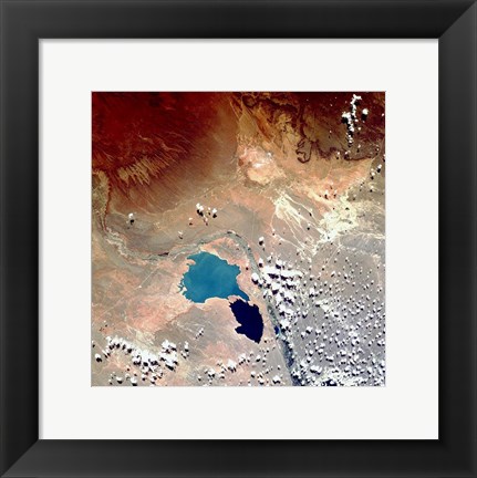 Framed Cerros Colorados Argentina from Space Taken by Atlantis Print