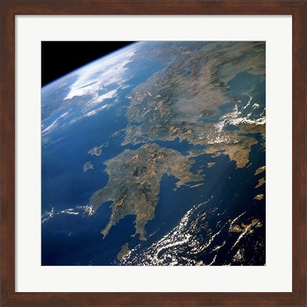 Framed Greece from Space Print