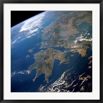 Framed Greece from Space Print