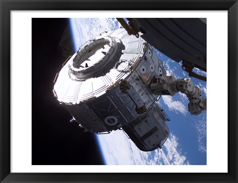 Framed ISS Quest Module Instalation of International Space Station Print