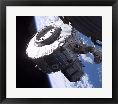 Framed ISS Quest Module Instalation of International Space Station Print