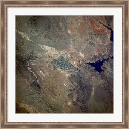 Framed Las Vegas from space as taken by shuttle atlantis Print