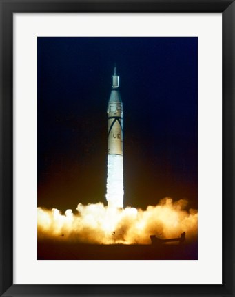 Framed Launch of Jupiter C with Explorer Print