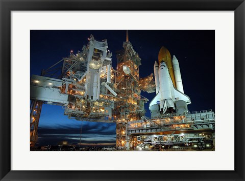 Framed Main Launch Pad at Night Print