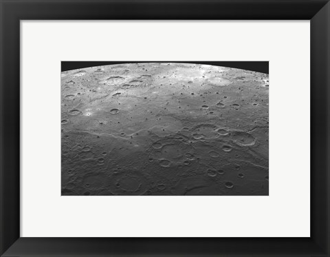 Framed MESSENGER fly by view of mercury Print