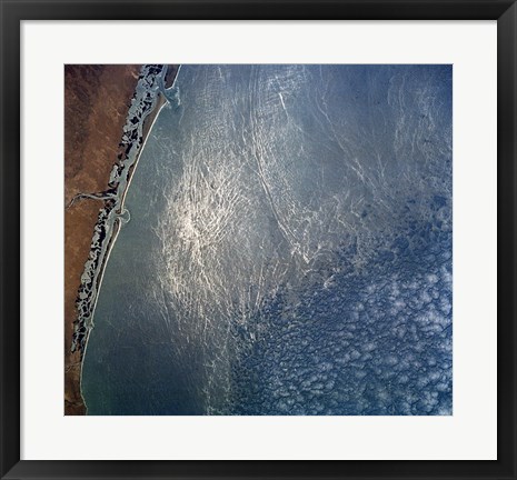 Framed Ocean wave forms of the coast of Mexico Print