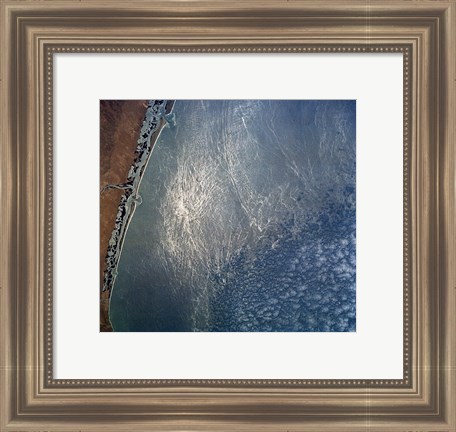 Framed Ocean wave forms of the coast of Mexico Print