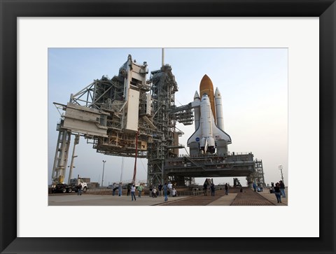 Framed Payload Canister and Atlantis at Pad Print