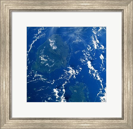 Framed Reef Base as seen from space taken by Atlantis Print