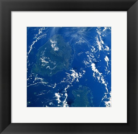 Framed Reef Base as seen from space taken by Atlantis Print