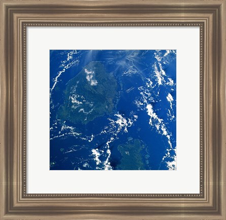 Framed Reef Base as seen from space taken by Atlantis Print