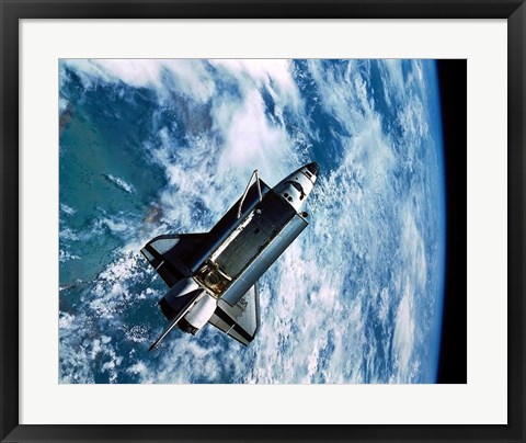 Framed Shuttle Discovery in Space Print