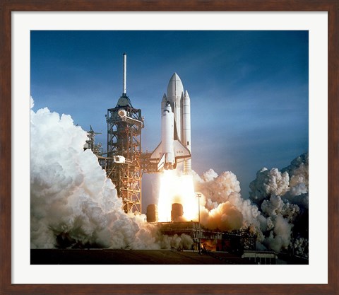 Framed Space Shuttle Columbia launching Print