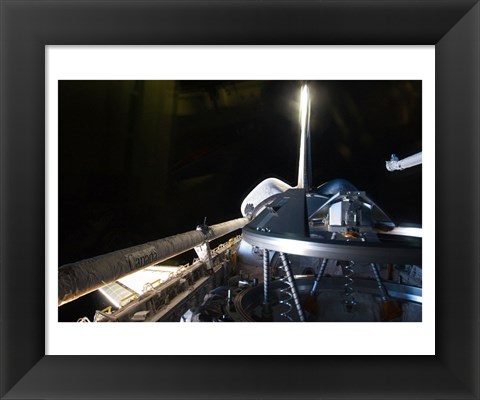 Framed STS 135 Atlantis Payload Bay &amp; Docking Mechanism Print