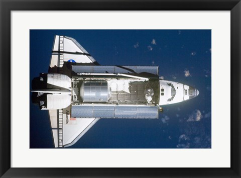 Framed STS-135 Atlantis approaches the ISS Print