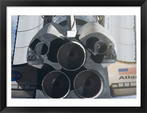 Framed STS-135 Atlantis during the Rendezvous Pitch Maneuver Print