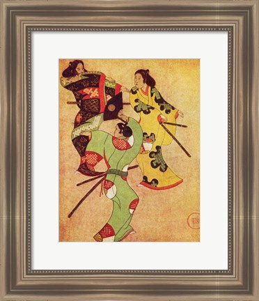 Framed Iwasa Katsushige samurai Print