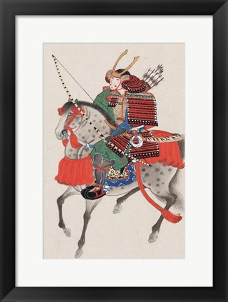 Framed Samurai on horseback Print