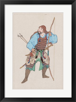 Framed Samurai with bow Print