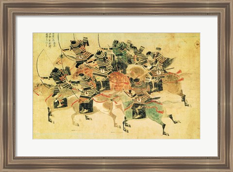 Framed Samurais on horseback Print