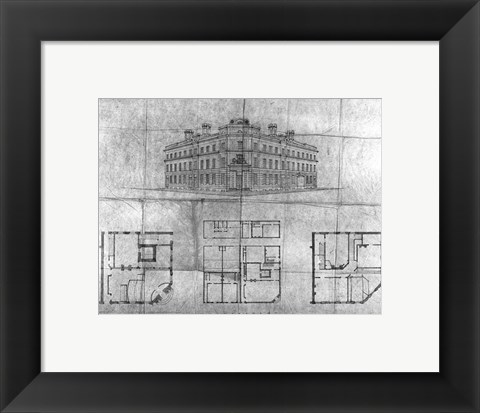 Framed Plans for bank of British North America Toronto Print