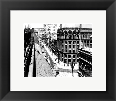 Framed Yonge Street, looking North from Customs House Print