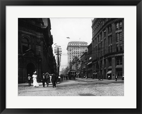 Framed Yonge Street at Front Street in Toronto Print