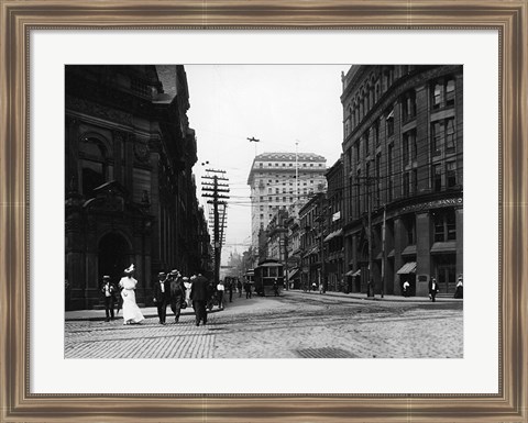 Framed Yonge Street at Front Street in Toronto Print