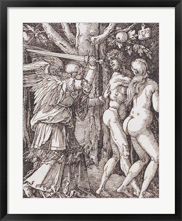 Framed Adam and Eve Exit Eden Print