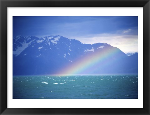 Framed Rainbow over a sea, Resurrection Bay, Kenai Fjords National Park, Alaska, USA Print