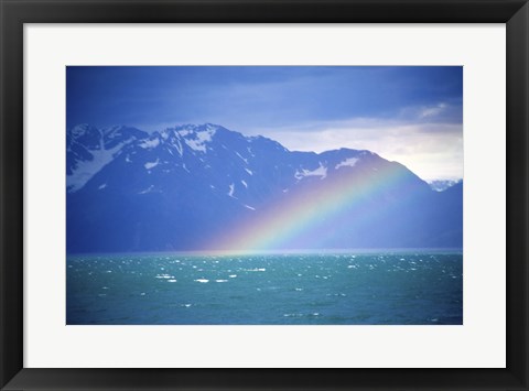 Framed Rainbow over a sea, Resurrection Bay, Kenai Fjords National Park, Alaska, USA Print