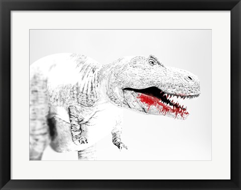 Framed Tyrannosaurus Rex after a meal Print