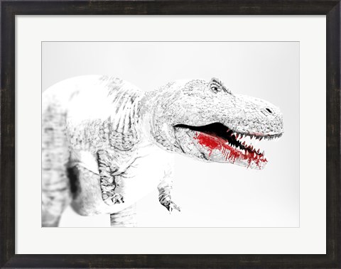 Framed Tyrannosaurus Rex after a meal Print