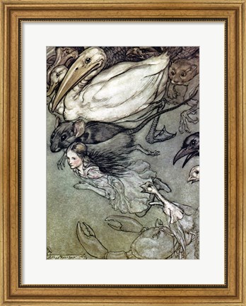 Framed Alice in Wonderland, The Pool of Tears Print