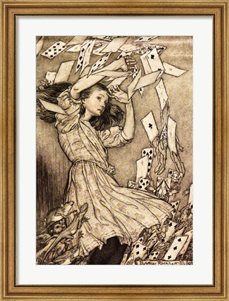 Framed Alice in Wonderland - cards Print